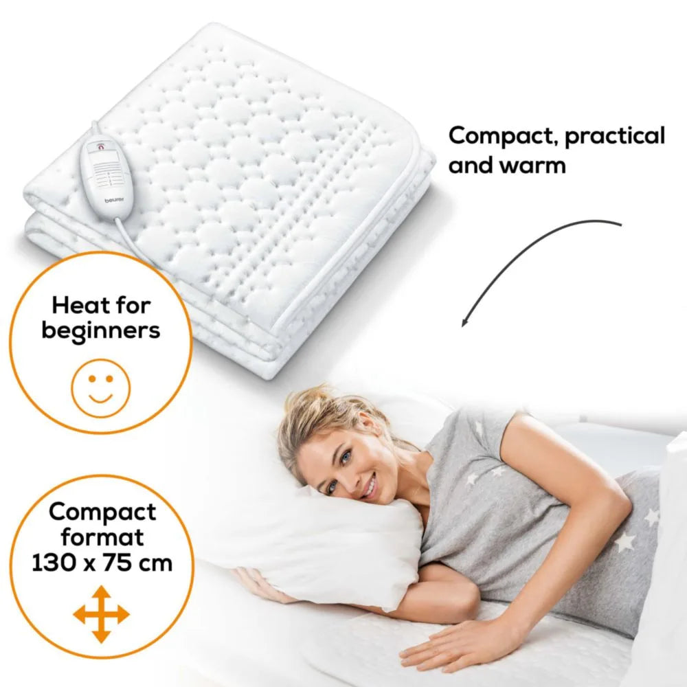 Beurer TS 19 Electric Heating Blanket with Ultra Comfort Design - White