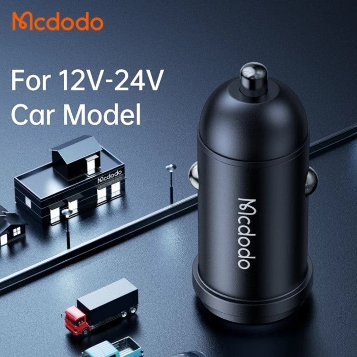 Mcdodo 30W PD Car Charger with C to C Cable Fast Charging - Black Mcdodo 30W PD Car Charger with C to C Cable Fast Charging - Black