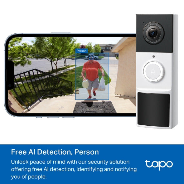 Tapo D210 Smart Video Doorbell | 2K Clarity & 6-Month Battery