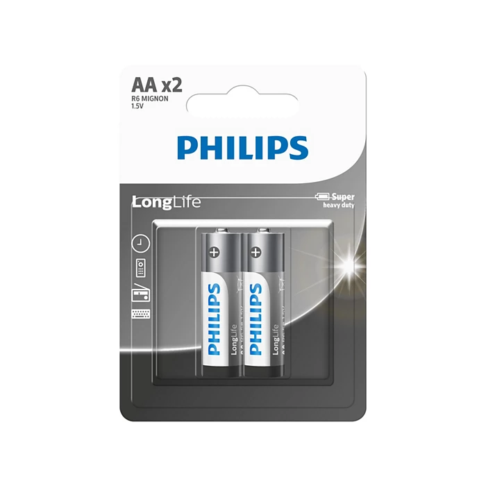 Philips LongLife R6L2B/40 AA Battery – Long Lasting Philips LongLife R6L2B/40 AA Battery – Long Lasting