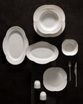 Perle 28 Piece Dinner Set Gold/platinum