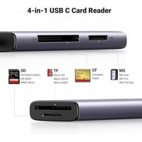قارئ كروت USB-C 4 في 1 من UGREEN بمنفذ CF/SD/TF/MS