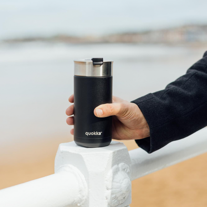 QUOKKA Thermal Coffee Tumbler 400ml - Boost Carbon Black