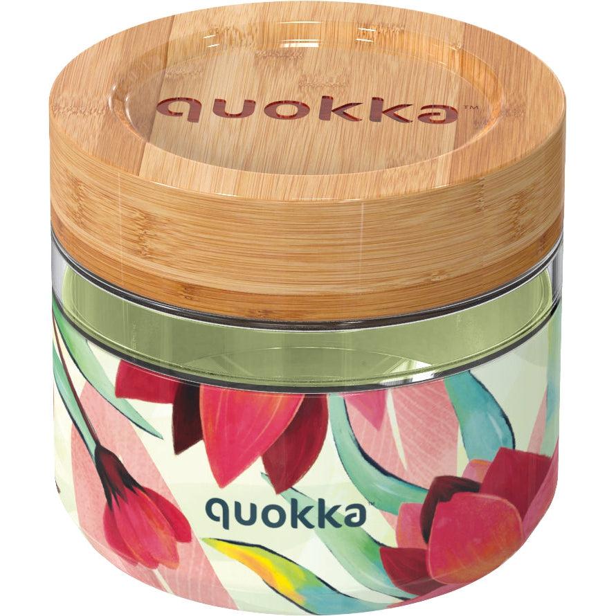 QUOKKA Glass Food Jar 500ml - Spring with Silicone Cover