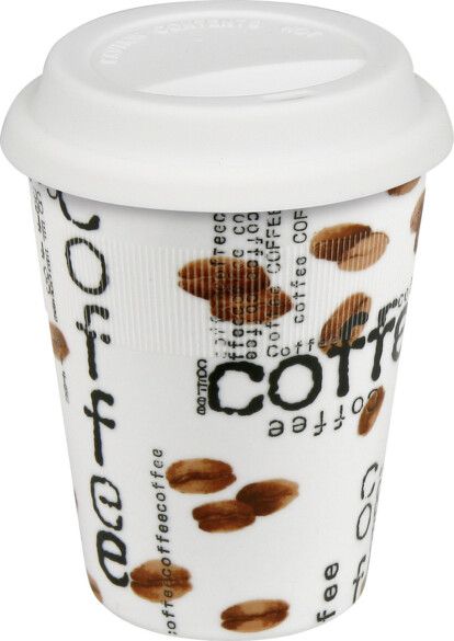 Konitz 380ml Mug – Coffee Collage Design for Hot Drinks