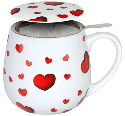 Konitz 420ml Mug with Lid & Infuser – Heart Design