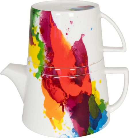 Konitz Tea-for-One Set – Flow Design Teapot with Cup & Saucer Konitz Tea-for-One Set – Flow Design Teapot with Cup & Saucer