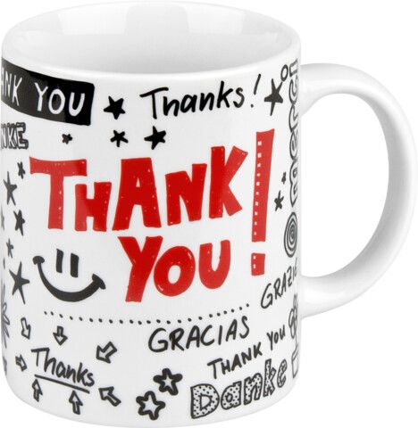 Konitz Danke Mug 300ml – Elegant Black & White