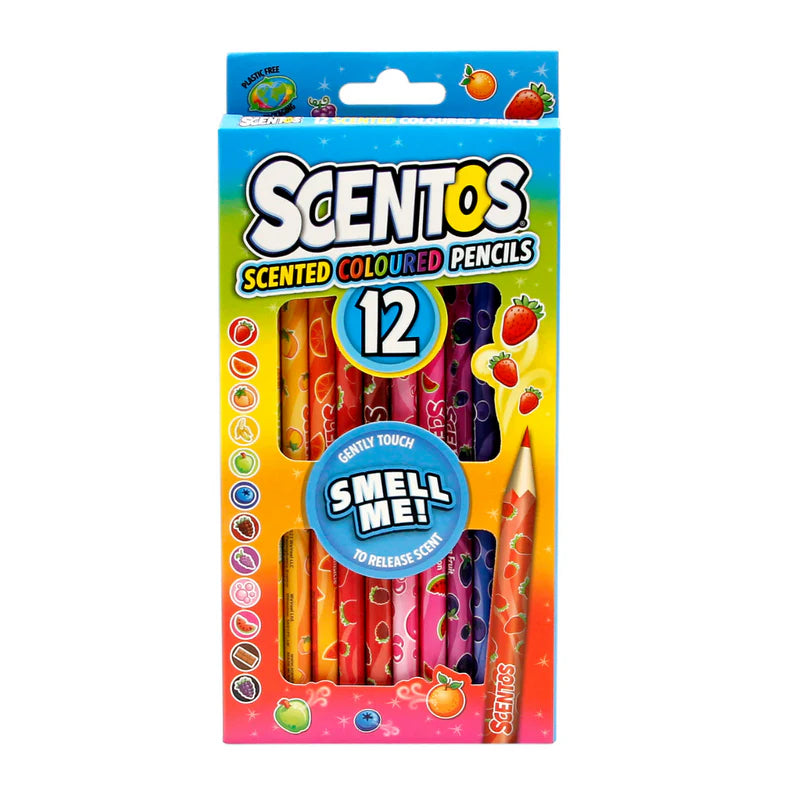 SCENTOS Scented 12 Colouring Pencils - Bright & Fruity Smells