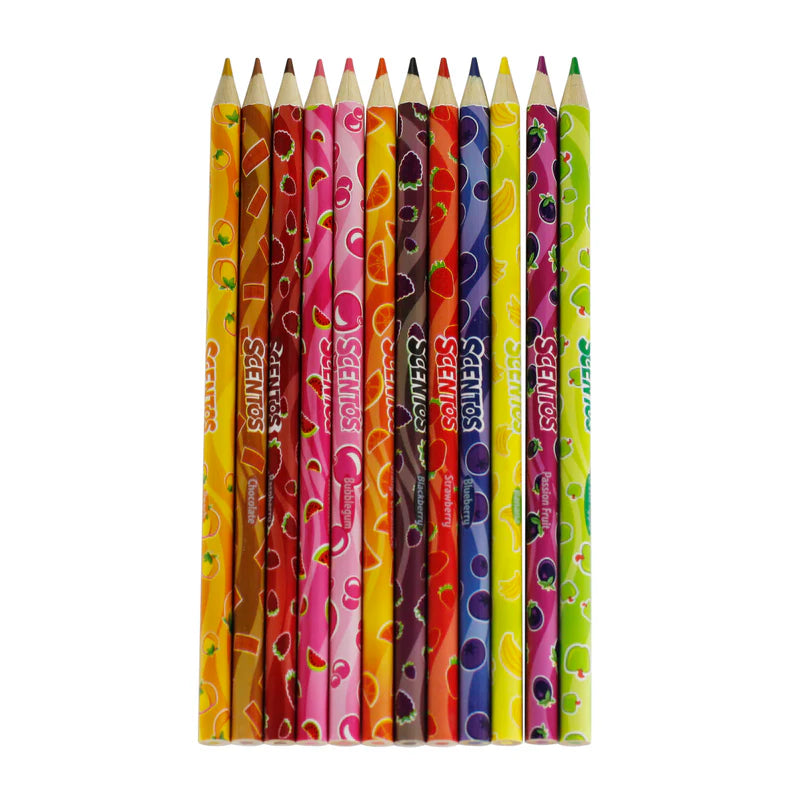SCENTOS Scented 12 Colouring Pencils - Bright & Fruity Smells