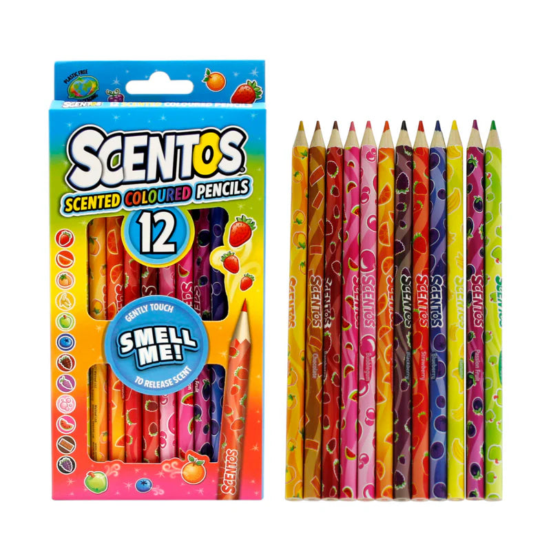 SCENTOS Scented 12 Colouring Pencils - Bright & Fruity Smells
