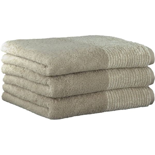 Cawo Two-Tone Large Bath Towel 80×150 cm – Beige Soft
