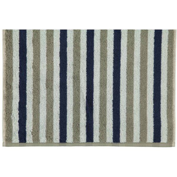 Cawo Tape Bath Towel 70×140 cm – Olive & Navy Colors