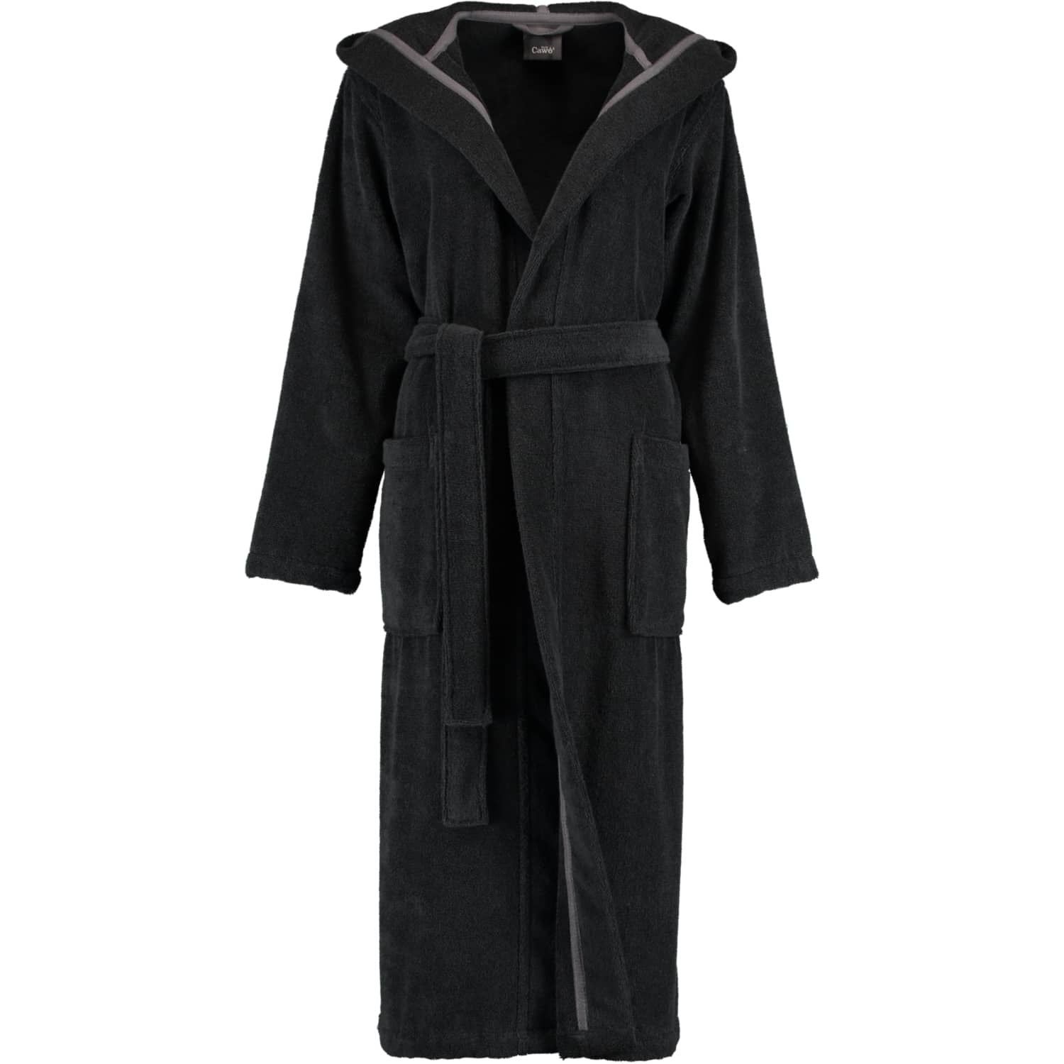 Cawö Bathrobe Black Size L – Luxury Cotton Comfort