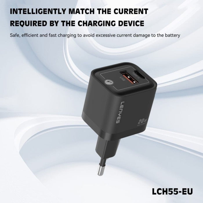 Lenyes GaN 20W Fast Charger with USB & Type-C Port Lenyes GaN 20W Fast Charger with USB & Type-C Port