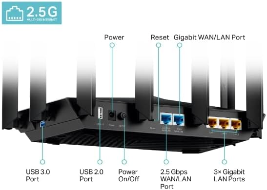 راوتر تي بي لينك ثلاثي الموجات جيجابت واي فاي6 سرعة تصل إلى 7800 ميجابت في الثانية للألعابAX7800