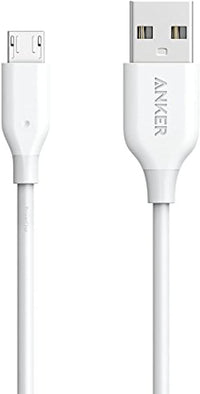 كابل Anker PowerLine Micro USB (6 قدم) باللون الأبيض معبأ في عبوة غير متصلة بالإنترنت V3 
