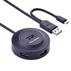 موزع USB 2.0 من يوجرين بـ4 منافذ مع منفذ طاقة بطول 1م - أسود