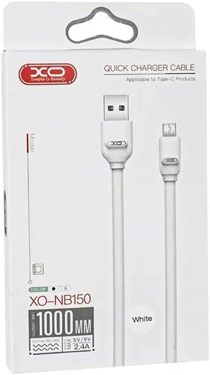 XO NB150 Lightning Cable 2.4A Fast Charging 1m Black XO NB150 Lightning Cable 2.4A Fast Charging 1m Black