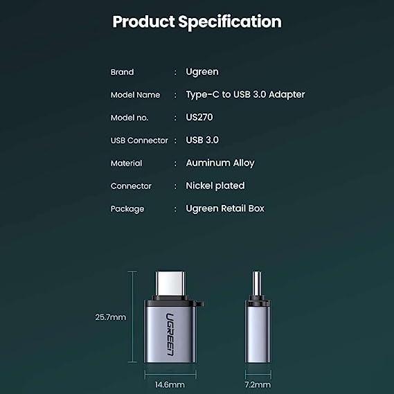 UGREEN Type C to USB 3.0 A Adapter