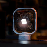 مروحة طاولة جيباس 8 بوصة قابلة لإعادة الشحن بتذبذب مع إضاءة LED 2 في 1، GF21122