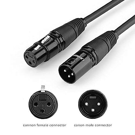 UGREEN Cannon Male to Female Microphone Extention Audio Cable 2m - Black