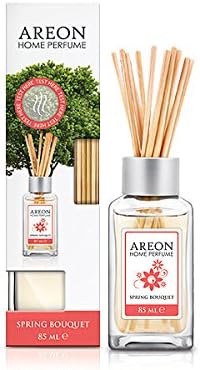 AREON Home Luxury Perfume Reed Diffuser + 10 أعواد من الخيزران، باقة الربيع 