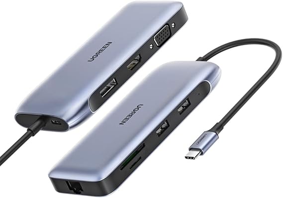 UGREEN USB-C 9-in-1 Hub with HDMI, DP, VGA, PD, RJ45 UGREEN USB-C 9-in-1 Hub with HDMI, DP, VGA, PD, RJ45