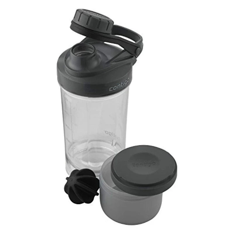 Contigo Shake & Go Fit Protien Shaker With Compartment 650 ml - Black Contigo Shake & Go Fit Protien Shaker With Compartment 650 ml - Black