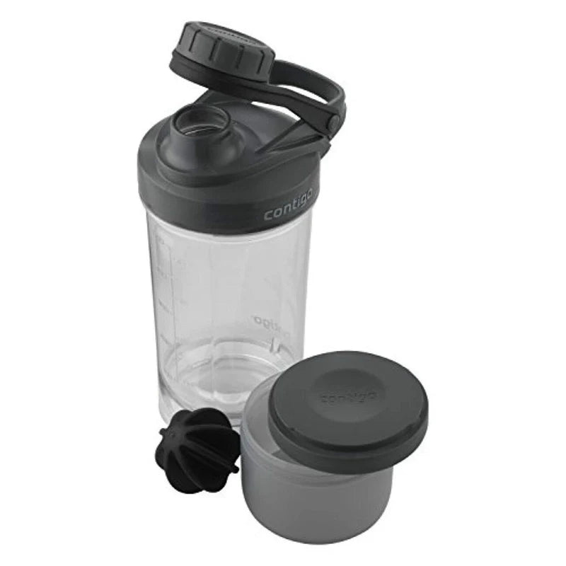 Contigo Shake & Go Fit Protien Shaker With Compartment 650 ml - Black