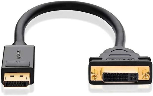 محول UGREEN DisplayPort ذكر إلى DVI أنثى 15 سم - أسود