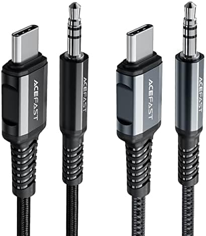 ACEFAST Lightning to 3.5mm Audio Cable - Hi-Fi Distortion-Free Sound for iPhone, iPad, iPod (1.2m/3.9ft) - Black C1-06