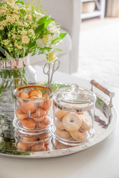 Edzard Lia 12cm Crystal Glass Jar with Lid - Elegant & Luxury