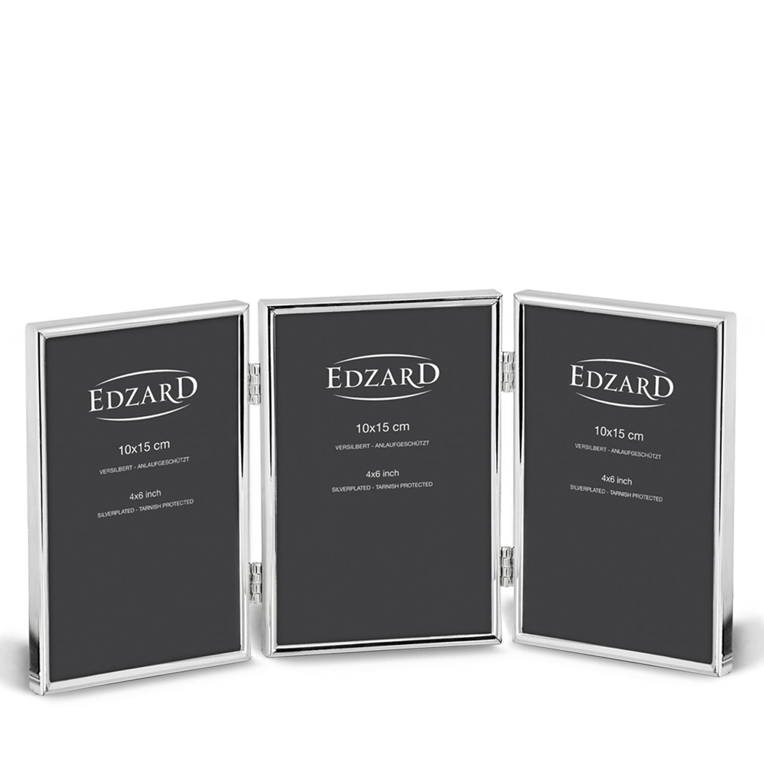 إطار صور ثلاثي مطلي فضة 10×15 سم من Edzard Genua - أنيق إطار صور ثلاثي مطلي فضة 10×15 سم من Edzard Genua - أنيق