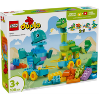 LEGO DUPLO ديناصورات بعجلات 10451 – 108 قطعة