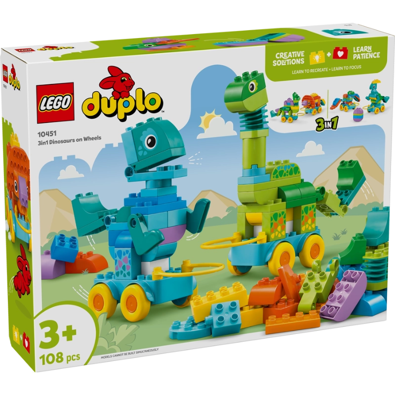 LEGO DUPLO ديناصورات بعجلات 10451 – 108 قطعة