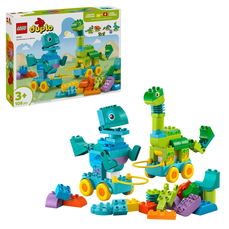 LEGO DUPLO ديناصورات بعجلات 10451 – 108 قطعة
