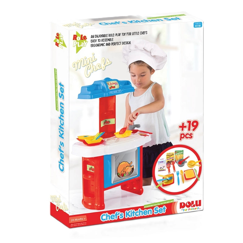 مطبخ أطفال Dolu Chef 19 قطعة لعبة تعليمية ممتعة
