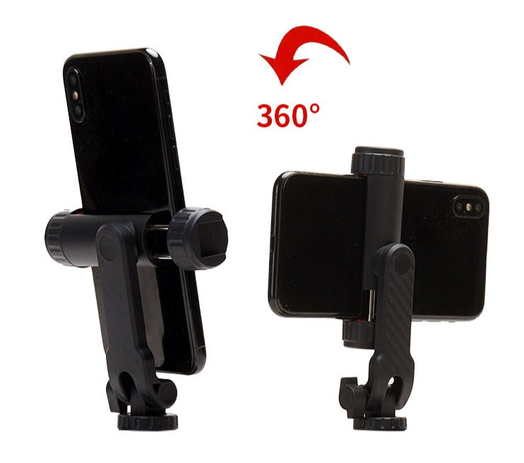 Jmary Double Cold Shoe Extension Mobile Holder Clip - Black