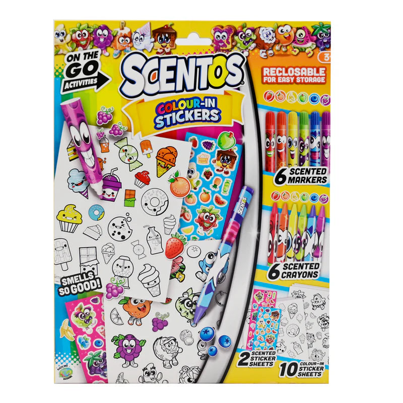 Scentos On The Go Activity Set COLOUR-IN STICKERS