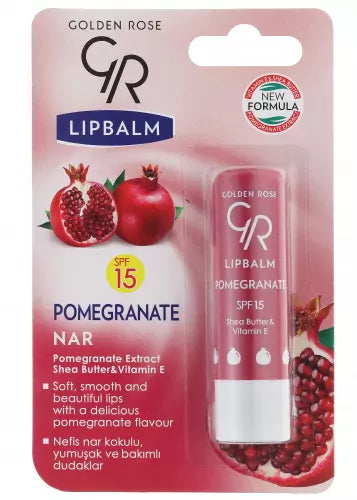 Golden Rose Pomegranate Lip Balm – Moisturizing & SPF Protection