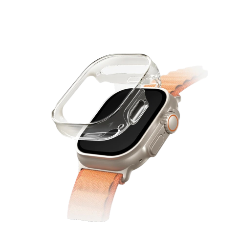 حافظة ساعة جاردي هايبرد مع حماية شاشة 49 ملم من يونيك - شفاف
