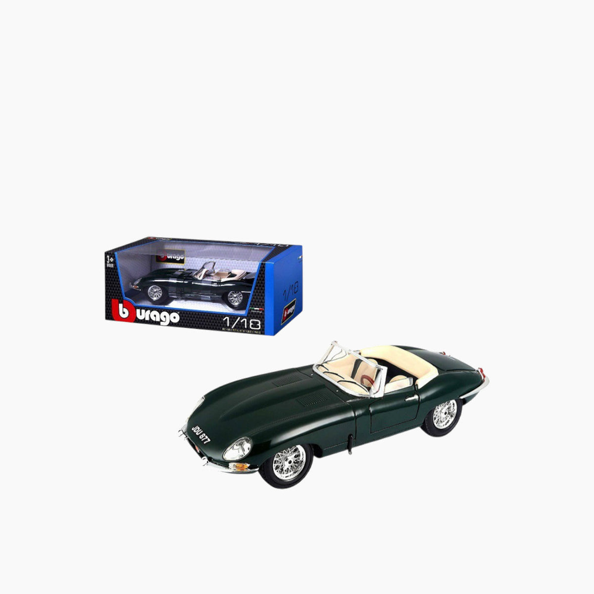 Maisto Jaguar "E" Cabrio. (1961) Die-Cast Model Car – 1:18 Scale