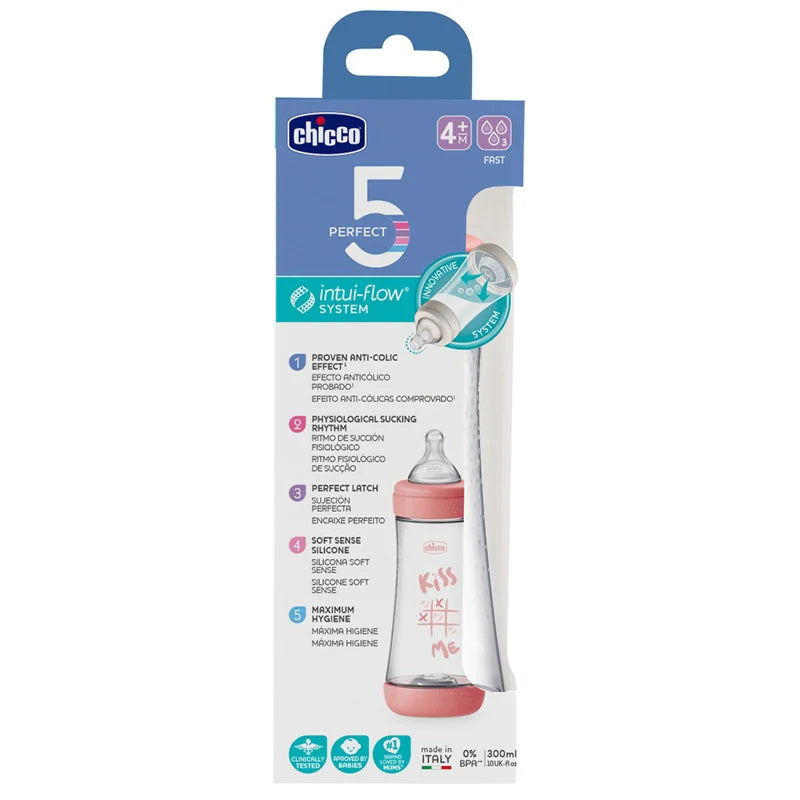 Chicco P5 Girl Bottle 300ml Anti-Colic Fast Flow 2023 CL2 - Pink Chicco P5 Girl Bottle 300ml Anti-Colic Fast Flow 2023 CL2 - Pink