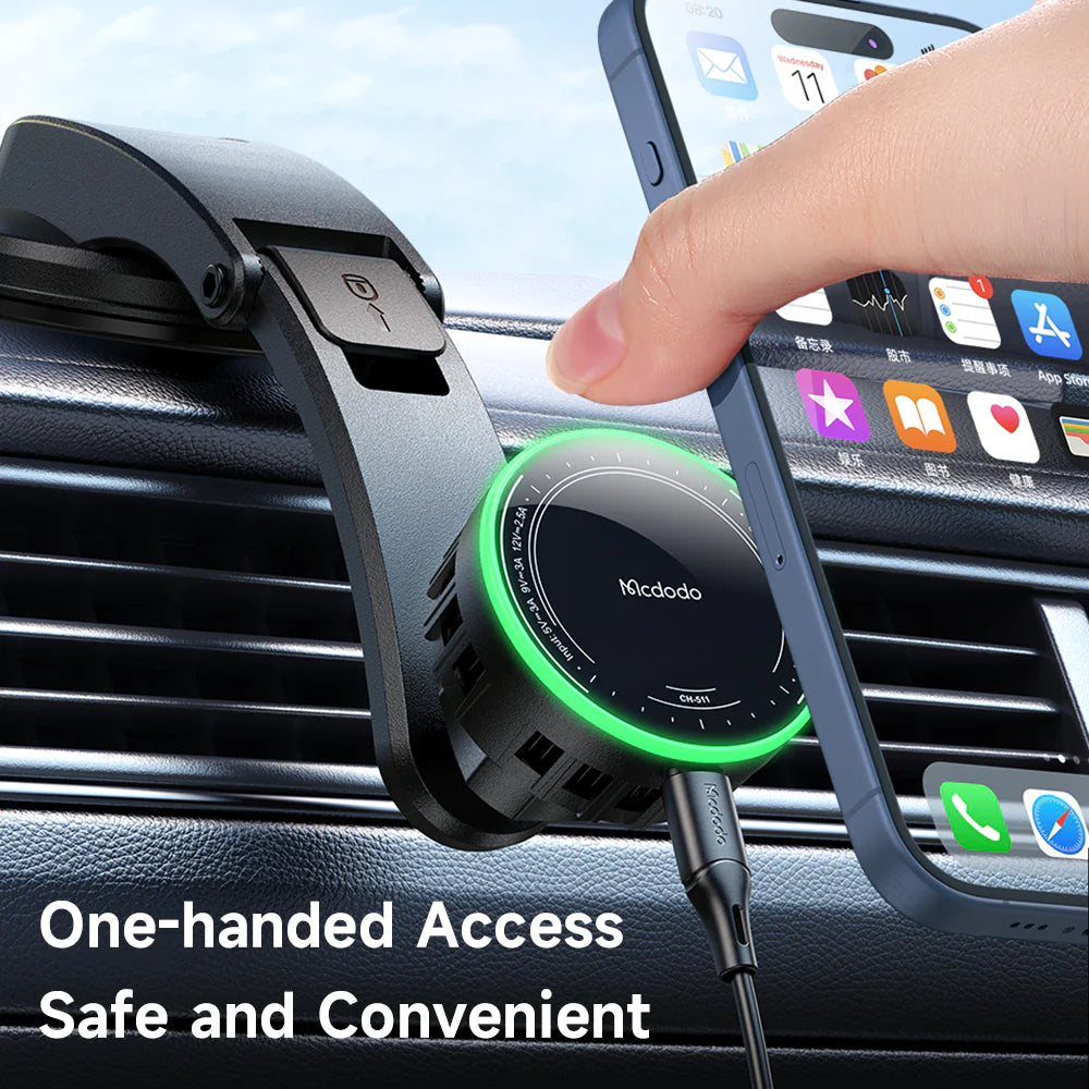 Mcdodo 15W Magnetic Wireless Car Charger with Cooling Fan - Black Mcdodo 15W Magnetic Wireless Car Charger with Cooling Fan - Black