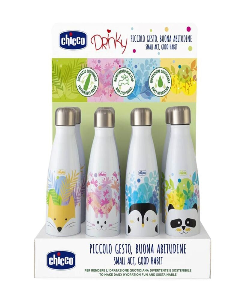 Chicco INOX Bottle 350ml Stainless & Thermal Insulation Chicco INOX Bottle 350ml Stainless & Thermal Insulation