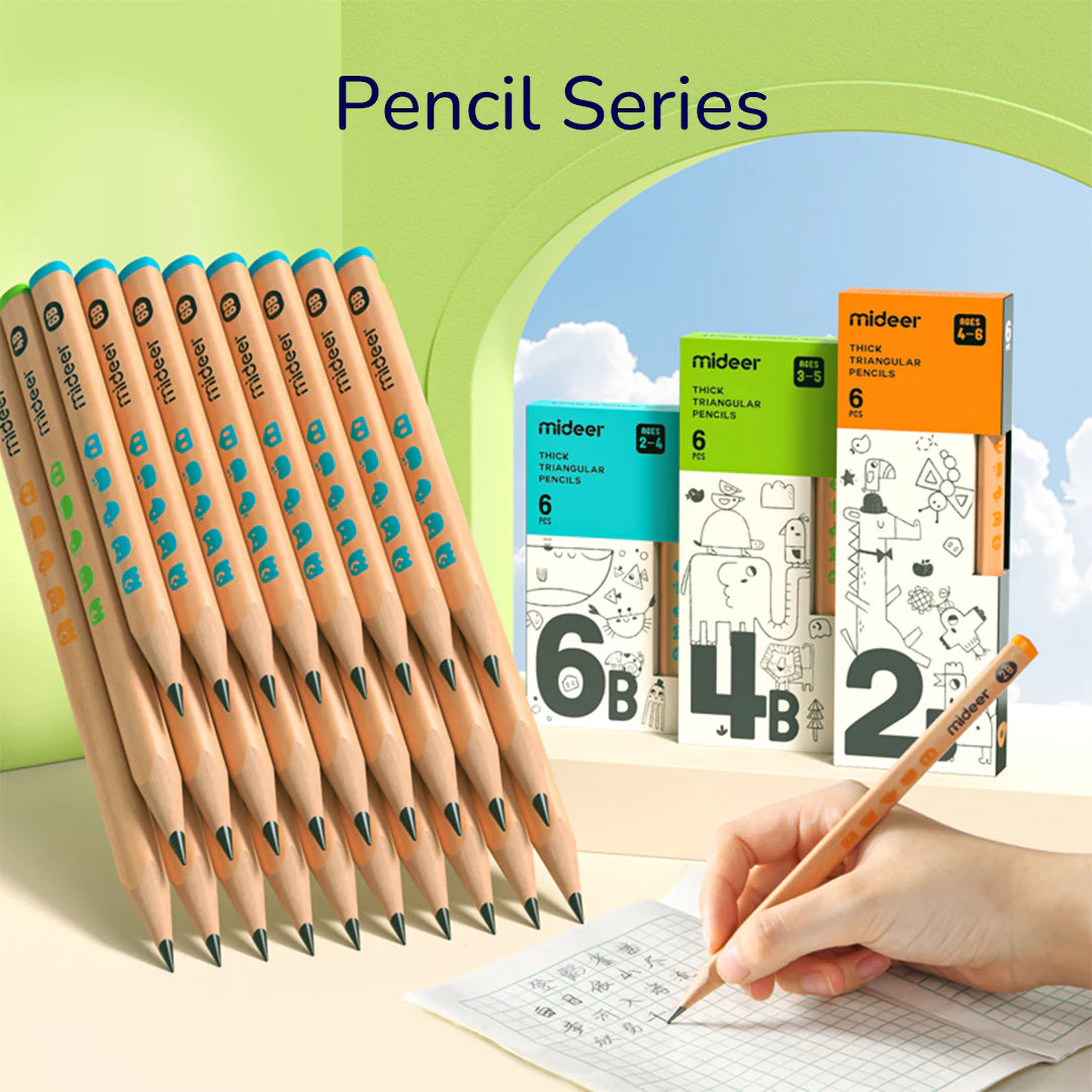 Mideer Thick Triangular Pencils HB - 18pcs