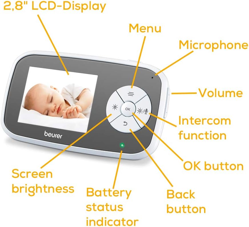 Beurer BY 110 Baby Monitor Wireless Baby Monitor with Night Vision