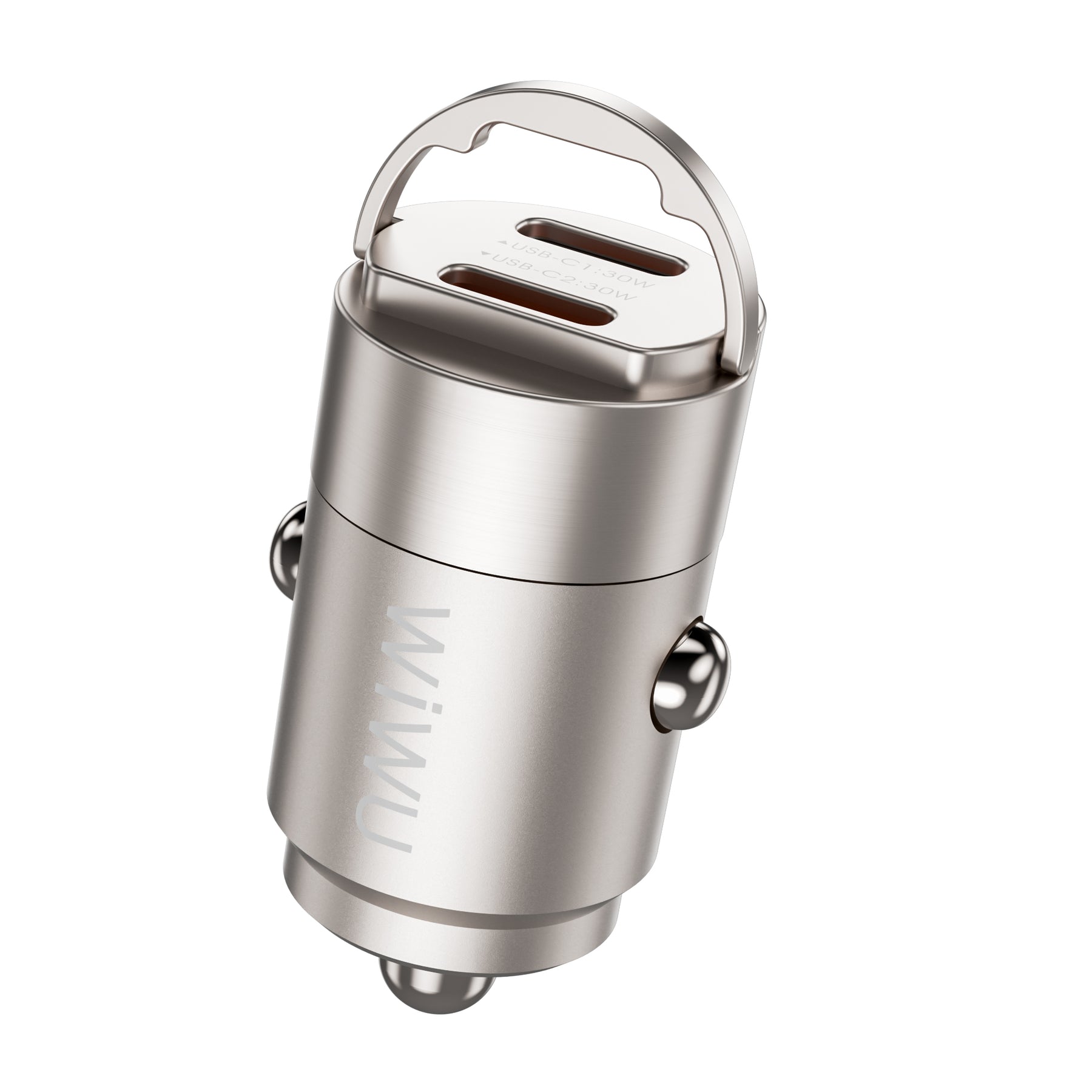 WIWU Nano Dual C 30W Fast Car Charger Compact & Powerful - Titanium WIWU Nano Dual C 30W Fast Car Charger Compact & Powerful - Titanium