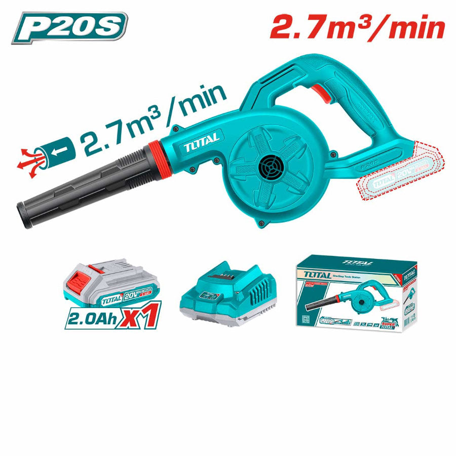 TOTAL 20V Cordless Blower Single Speed With Battery & Charger